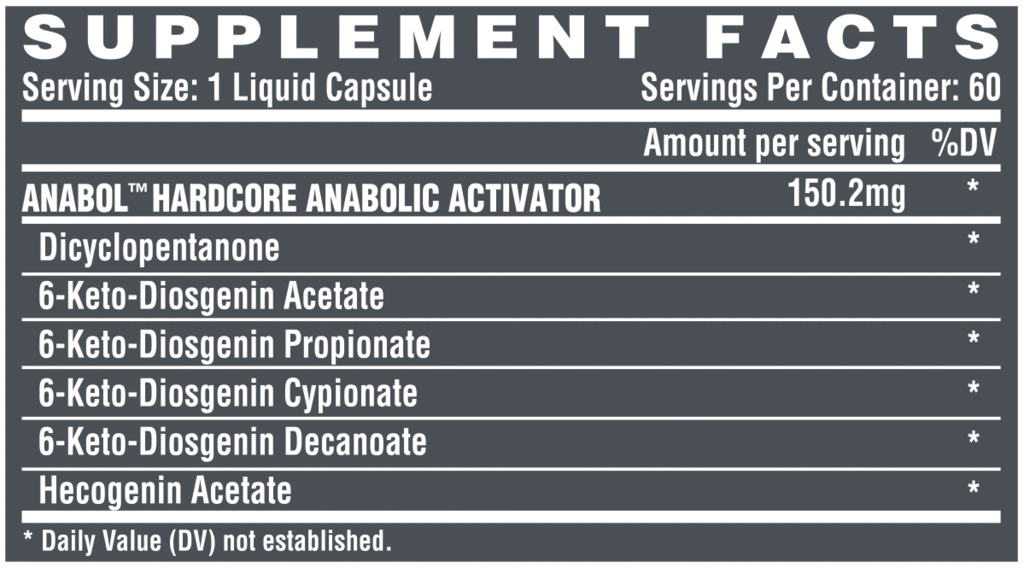 Nutrex Anabol Hardcore 60 caps anabolic activator supplement| shop Bodyshock.pro